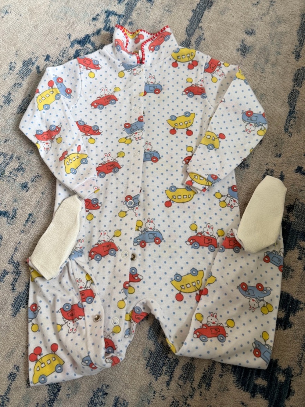 Vintage Carter’s Baby Footie Pajamas 18-24 Months Cars & Balloons